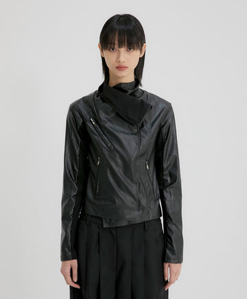 Asymmetrical Biker Leather Jacket